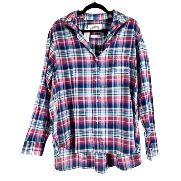 NWT Anthropologie Grayson The Hero Blue Motif Button Down Plaid Shirt - Picture 7 of 12